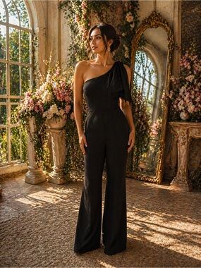 dress the population lace romper Black Halter Neck Lace Romper